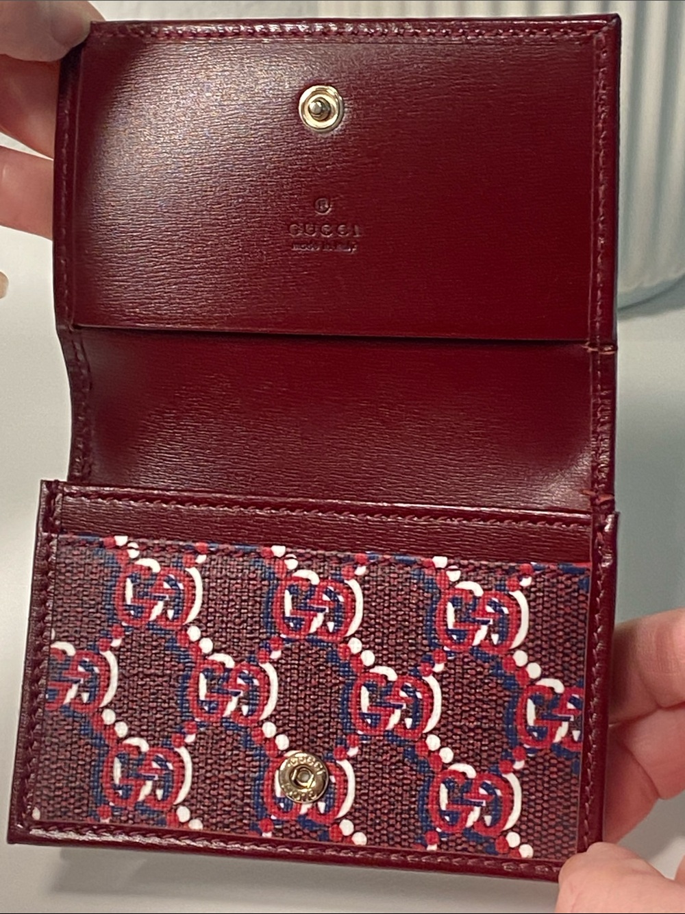 GUCCI Shadow Print Card Case With Box & COA - Picture 7 of 14